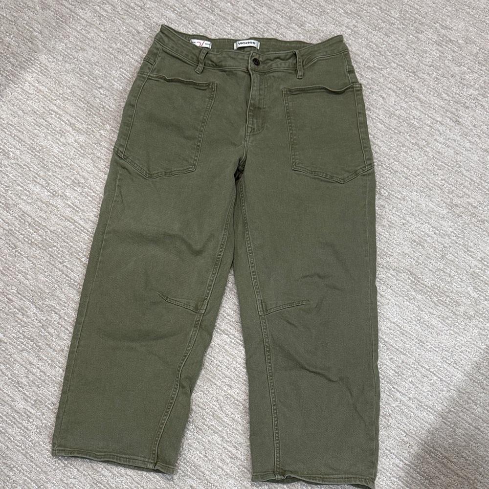 Vigoss Olive Green Barbie Barrel Utility Pants Jeans 28
